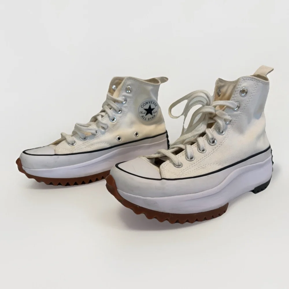 Converse CTAS size 9 Run Star Hike High White Cream Black Gum Lug Sole Sneakers - Picture 2 of 12